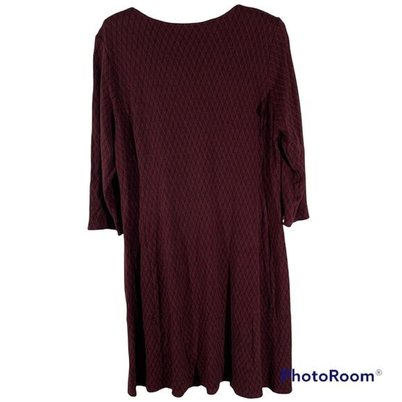 J. Jill Sweater Dress Size Medium Petite Burgundy Diamond Pattern Ponte Knit - Picture 6 of 6